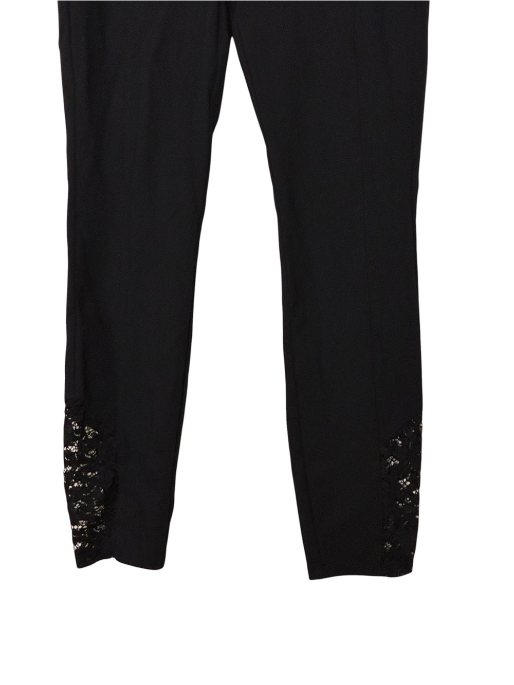 Thalia Sodi | Black sleek crochet trim skinny leggings pants size medium - Picture 5 of 13